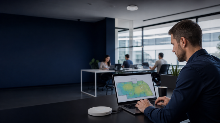 Diagnostic de réseau Wi-Fi professionnel dans un bureau